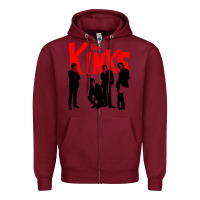Burgundy The Kinks Zipper Hoodie - artisFamous