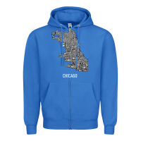 True Royal chicago typography neighborhood map Zipper Hoodie - artisFamous