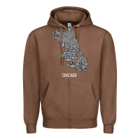Chestnut chicago typography neighborhood map Zipper Hoodie - artisFamous