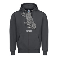 Smoke chicago typography neighborhood map Zipper Hoodie - artisFamous