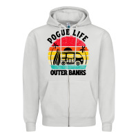 Dove Grey car pogue life outer banks Zipper Hoodie - artisFamous