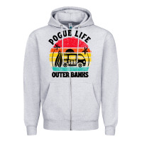 Heather Grey car pogue life outer banks Zipper Hoodie - artisFamous