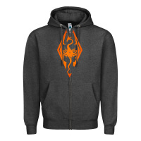 Charcoal Heather skyrim elder scrolls oblivion Zipper Hoodie - artisFamous