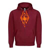 Burgundy skyrim elder scrolls oblivion Zipper Hoodie - artisFamous