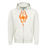 Oatmeal Heather skyrim elder scrolls oblivion Zipper Hoodie - artisFamous