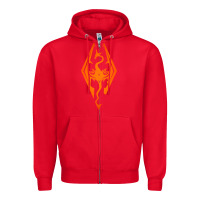 Red skyrim elder scrolls oblivion Zipper Hoodie - artisFamous