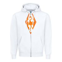 White skyrim elder scrolls oblivion Zipper Hoodie - artisFamous