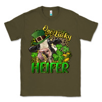 Army Green One lucky Heifer Classic Tee - CowGirlArtShop