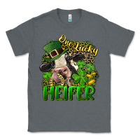Charcoal Heather One lucky Heifer Classic Tee - CowGirlArtShop