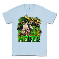 Dusty Blue One lucky Heifer Classic Tee - CowGirlArtShop