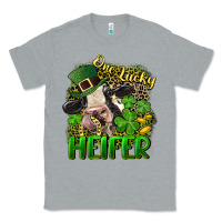 Heather Grey One lucky Heifer Classic Tee - CowGirlArtShop