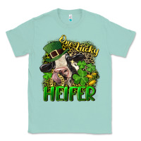 Seafoam One lucky Heifer Classic Tee - CowGirlArtShop