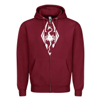 Burgundy skyrim elder Zipper Hoodie - artisFamous
