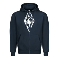Navy skyrim elder Zipper Hoodie - artisFamous
