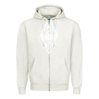 Oatmeal Heather skyrim elder Zipper Hoodie - artisFamous