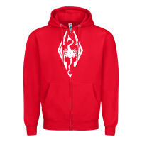 Red skyrim elder Zipper Hoodie - artisFamous