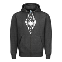 Charcoal Heather skyrim elder Zipper Hoodie - artisFamous