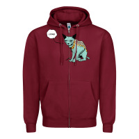Burgundy lying cat Zipper Hoodie - artisFamous