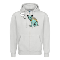Dove Grey lying cat Zipper Hoodie - artisFamous