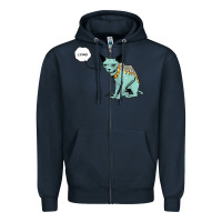 Navy lying cat Zipper Hoodie - artisFamous