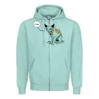 Seafoam lying cat Zipper Hoodie - artisFamous