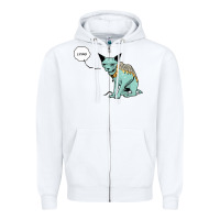 White lying cat Zipper Hoodie - artisFamous
