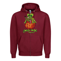 Burgundy classic rat fink Zipper Hoodie - artisFamous