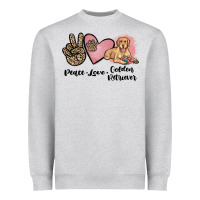 Heather Grey peace love golden retriever Heavyweight Sweatshirt - JahusDesignShop