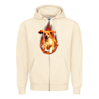 Sandshell Dog In Fire Zipper Hoodie - artisFamous