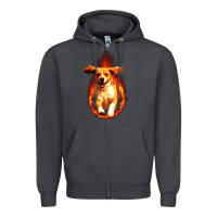Smoke Dog In Fire Zipper Hoodie - artisFamous