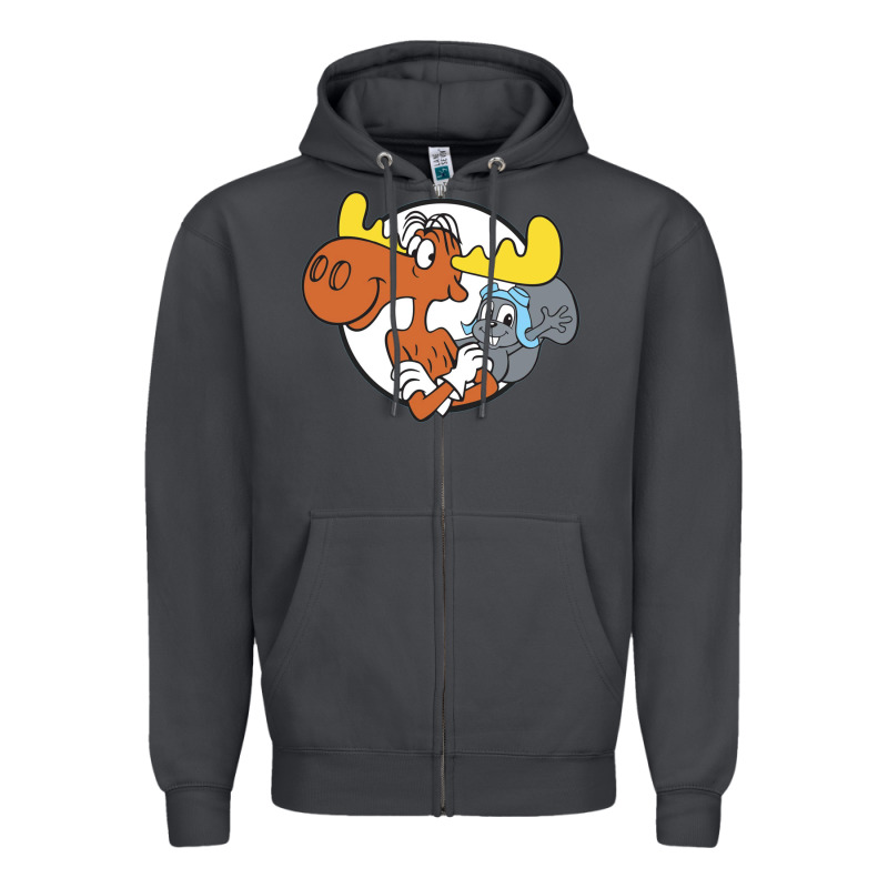 Vintage Rocky And Bullwinkle Zipper Hoodie by artisFamous | Teevron
