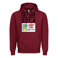 Burgundy arthur library card classic rachelrae09 Zipper Hoodie - artisFamous