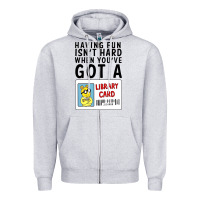 Heather Grey arthur library card classic rachelrae09 Zipper Hoodie - artisFamous