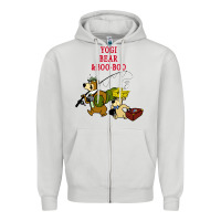 Dove Grey yogi bear & boo boo Zipper Hoodie - artisFamous