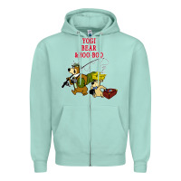 Seafoam yogi bear & boo boo Zipper Hoodie - artisFamous