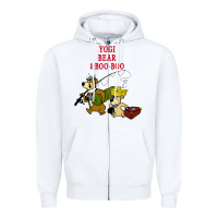 White yogi bear & boo boo Zipper Hoodie - artisFamous