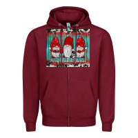Burgundy merry christmas gnomies tumbler Zipper Hoodie - JahusDesignShop