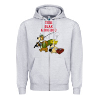 Heather Grey yogi bear & boo boo Zipper Hoodie - artisFamous