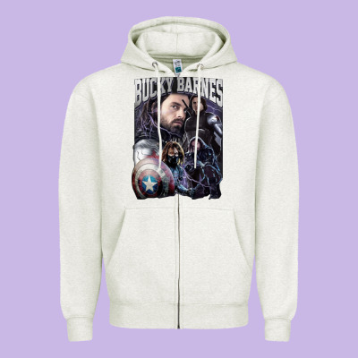 Bucky Barnes A Hero Zipper Hoodie Designed By Artisfamous