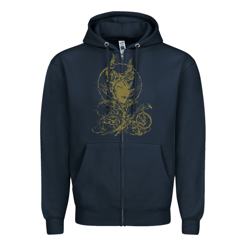 Sleeping Beauty Maleficent Crow Branchesy Zipper Hoodie by artisFamous | Teevron