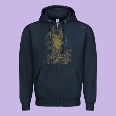 Sleeping Beauty Maleficent Crow Branchesy Zipper Hoodie Designed By Artisfamous