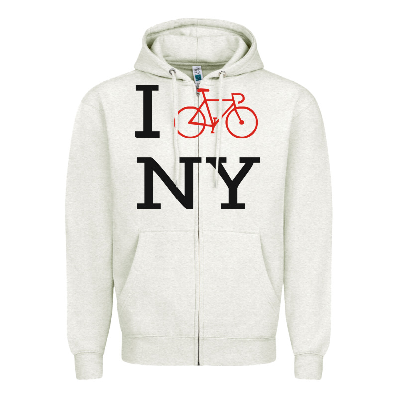 I Bike Ny Funny Bike Zipper Hoodie by artisFamous | Teevron