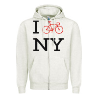 Oatmeal Heather i bike ny funny bike Zipper Hoodie - artisFamous