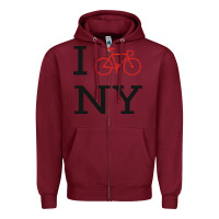 Burgundy i bike ny funny bike Zipper Hoodie - artisFamous