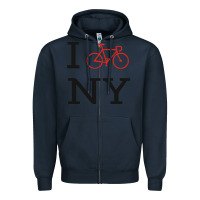 Navy i bike ny funny bike Zipper Hoodie - artisFamous