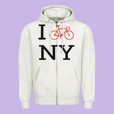 I Bike Ny Funny Bike Zipper Hoodie Designed By Artisfamous