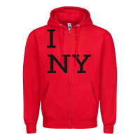 Red i bike ny funny bike Zipper Hoodie - artisFamous
