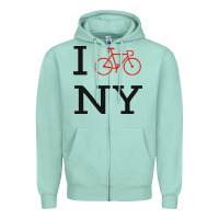 Seafoam i bike ny funny bike Zipper Hoodie - artisFamous