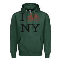 Sports Green i bike ny funny bike Zipper Hoodie - artisFamous