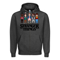 Charcoal Heather stranger kids Zipper Hoodie - artisFamous